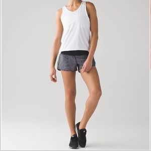 Lululemon Speed Shorts (2 1/2") in Line Up White Black / Black